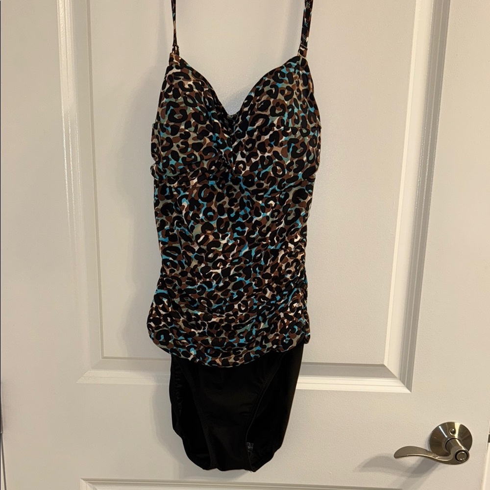 Leopard Print One Piece Bathing Suit